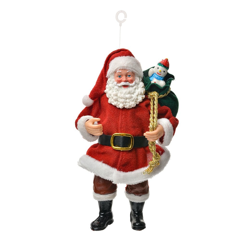 Kersthander Kerstman 17 CM Rood Textiel