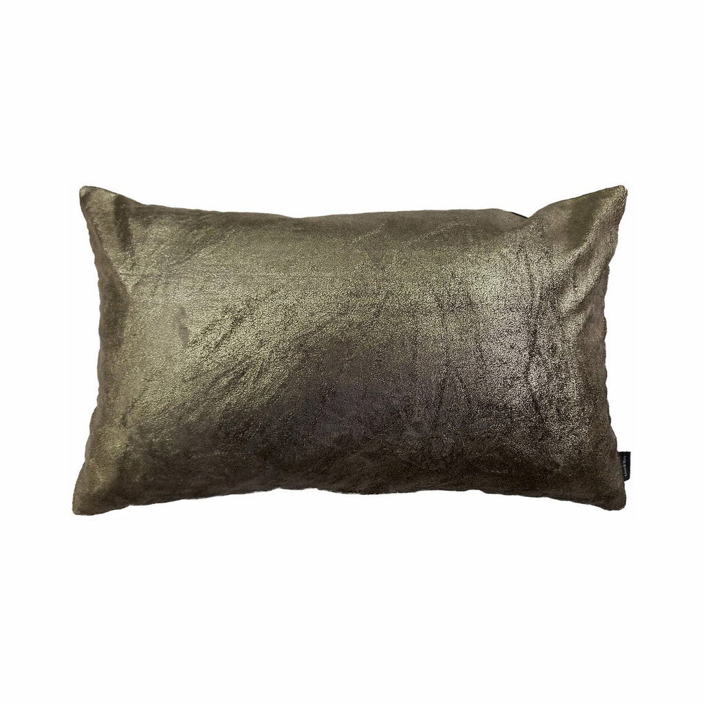 Overal in folie taupe champagne kussen 30x50 cm