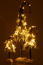 J-Line Kerstboom Muts+Led Kunststof Sneeuw Groen/Rood Large
