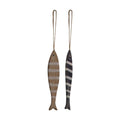 Vis hout hanger 22x0.9x4cm mix