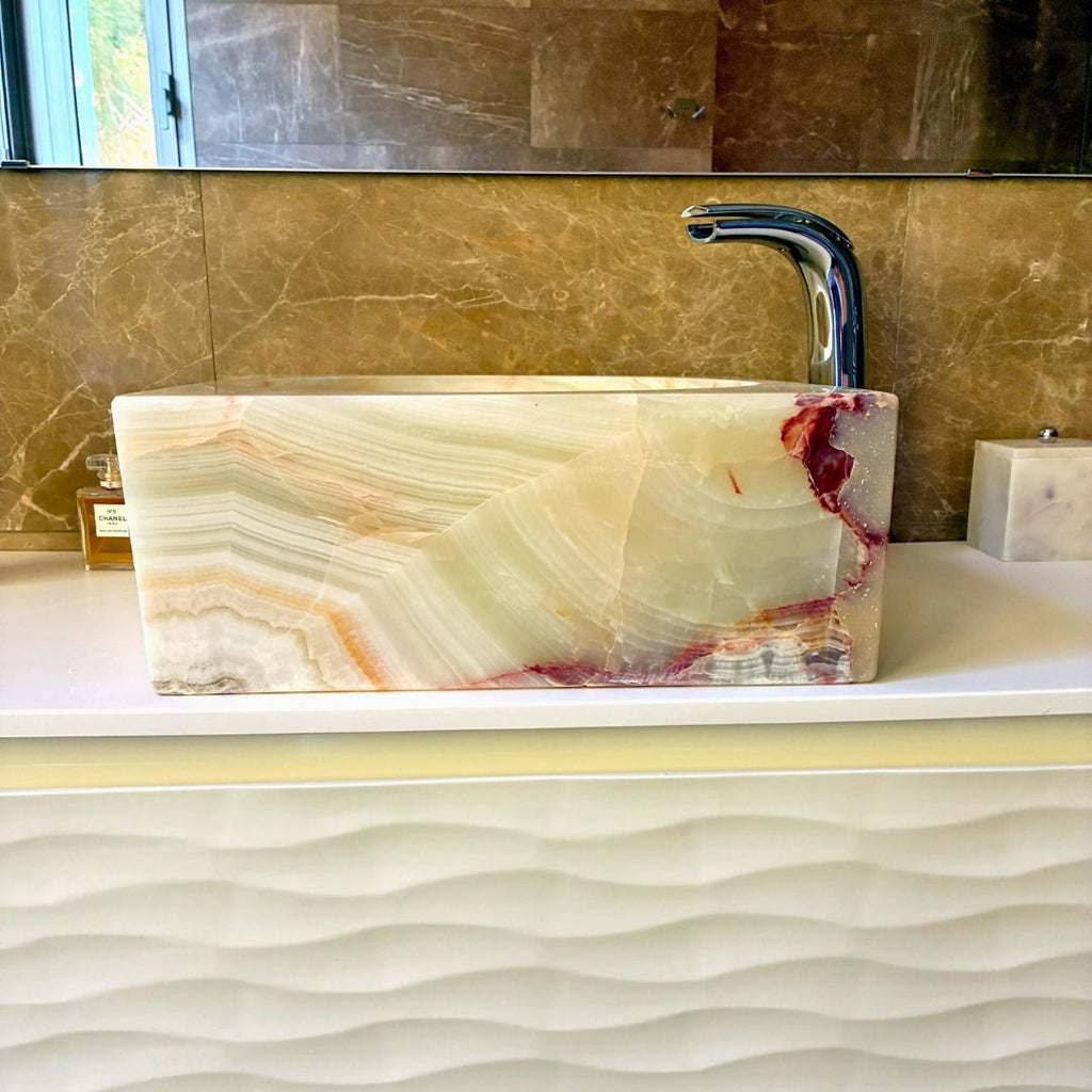 Badkamer wastafel in onyx