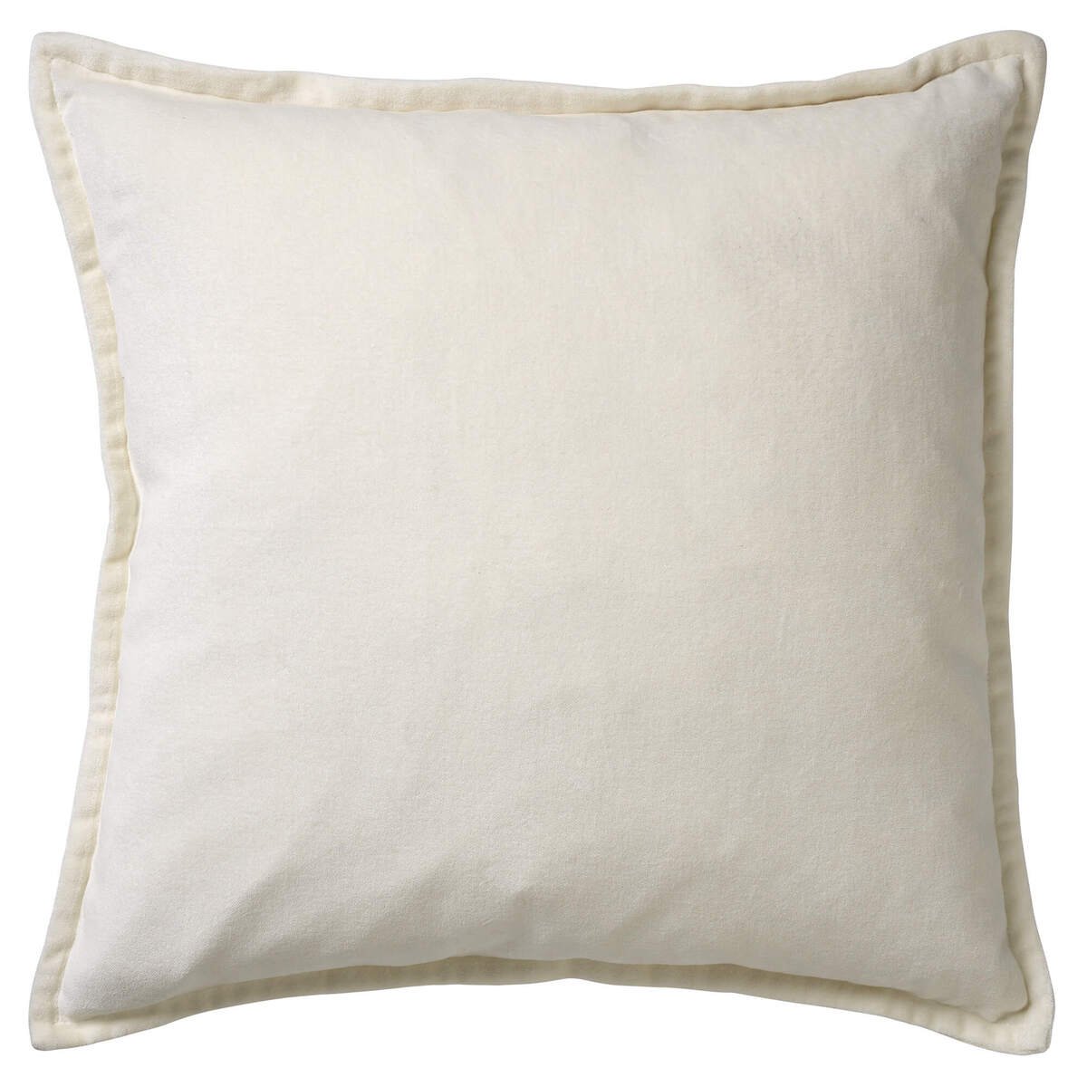 Nederlands decor Caith - Decoratief kussen 50x50 cm - 100% katoenen velours - Sneeuwwit - Wit