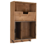 Wandrek 71 cm Bruin Zwart Hout Muurrek