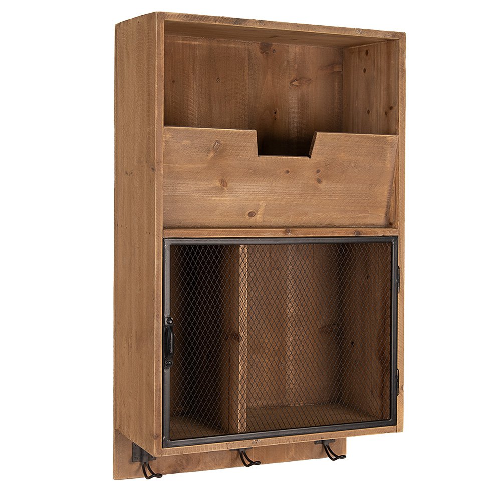Wandrek 71 cm Bruin Zwart Hout Muurrek