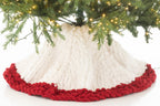J-Line kerstboom rok Gebreid - polyresin - wit/rood