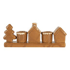Kandelaar Huis 21x4x8 cm Bruin Keramiek
