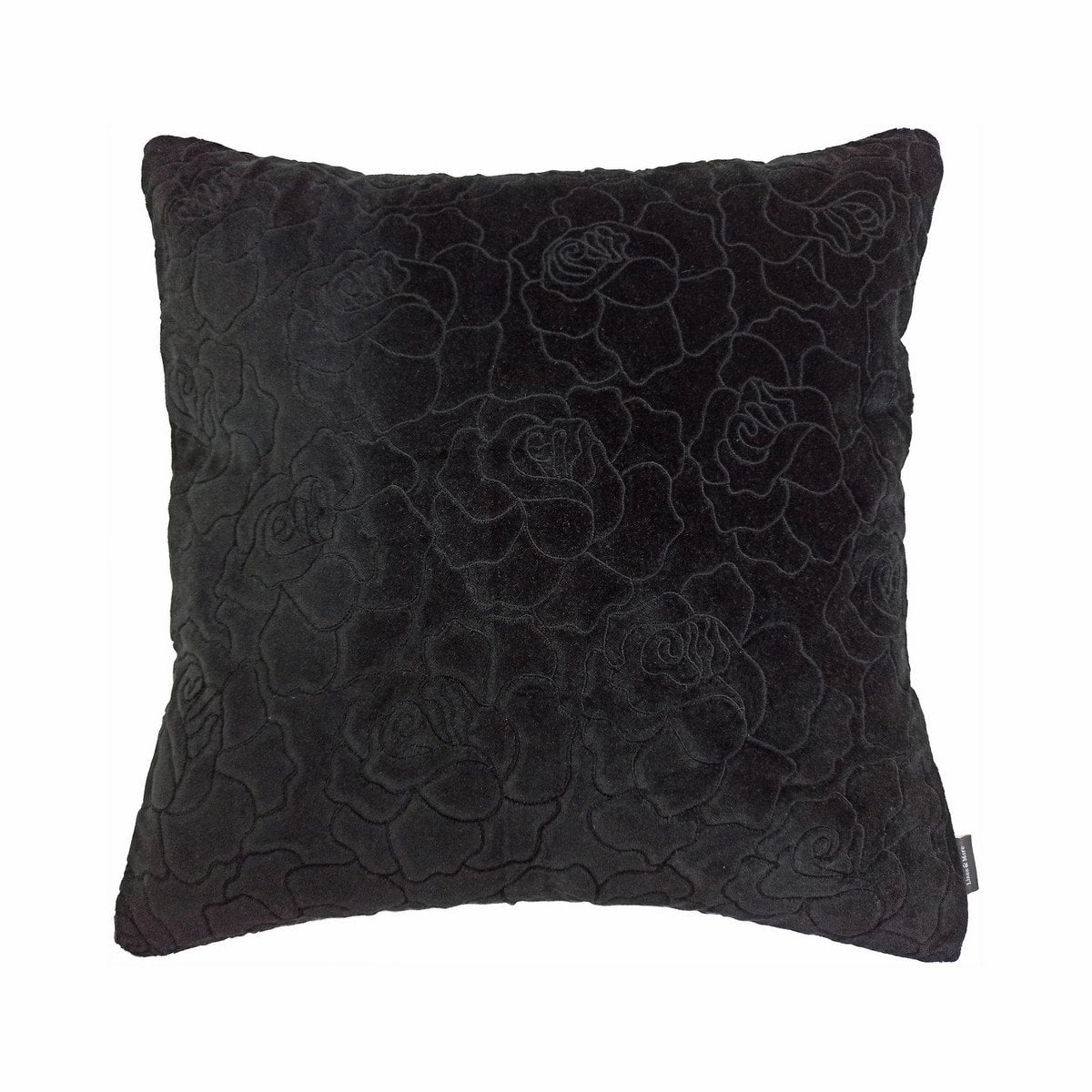 Rose Embroidery kussen zwart 45x45cm