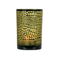 Theelichthouder croco zwart large 18cm*