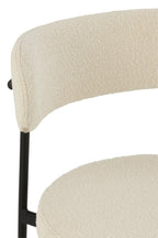 J-Line barstoel boucle - multiplex/polyester - wit/zwart