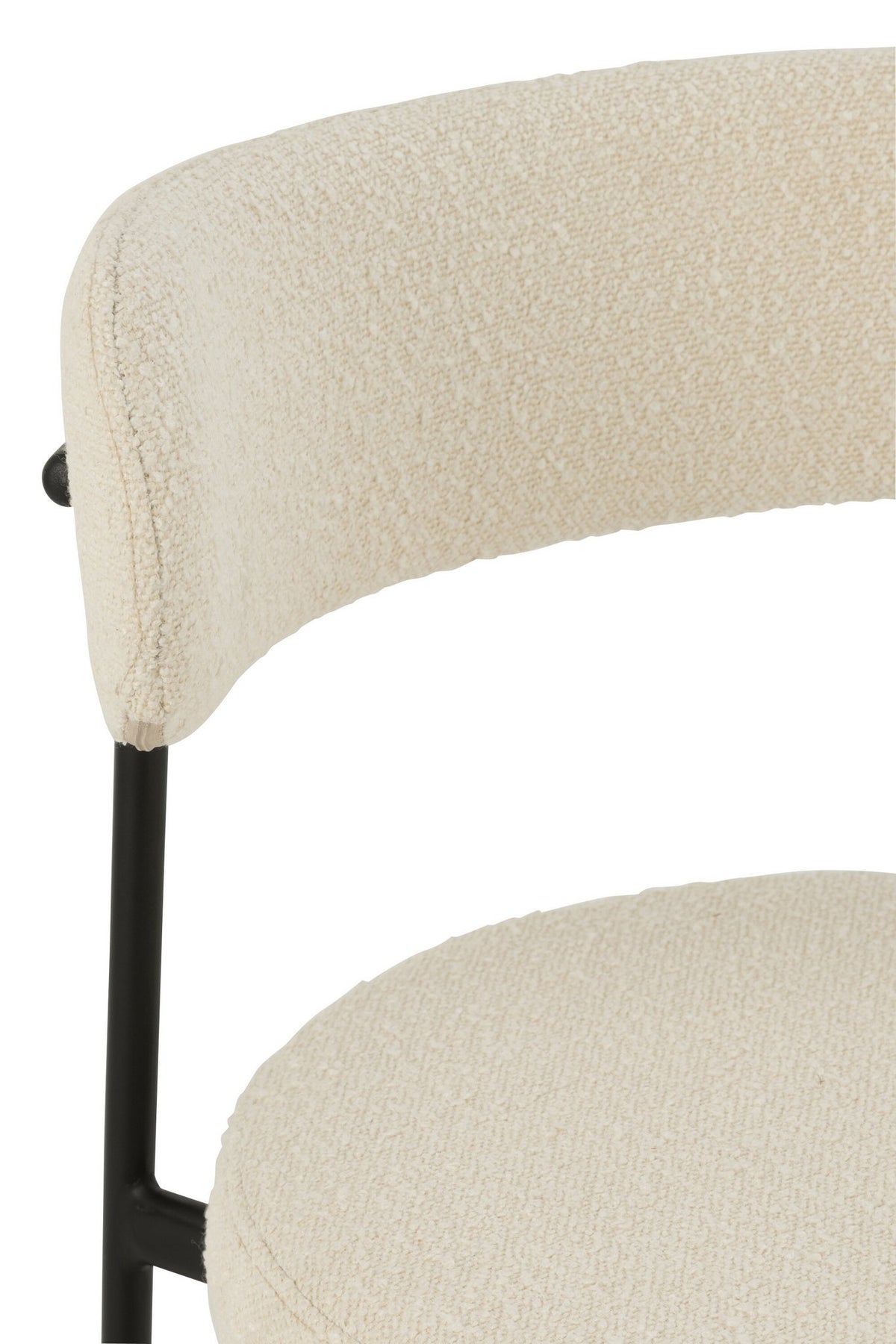 J-Line barstoel boucle - multiplex/polyester - wit/zwart