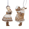 Kersthanger Set van 2 13 cm Bruin Kunststof Gingerbread man Kerstboomversiering