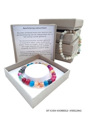 Dames armband Tijgeroog 8 mm met Tree of Life bedel