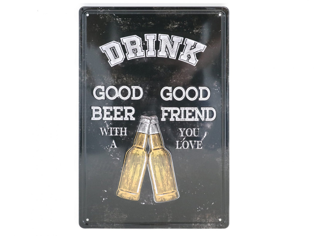Drinkbier Retro Wandbord 30x20