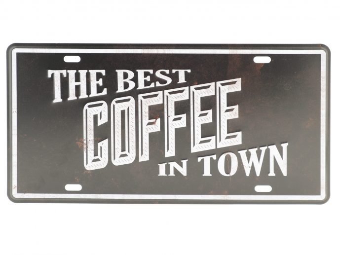 Koffie Retro Wandbord 15x30