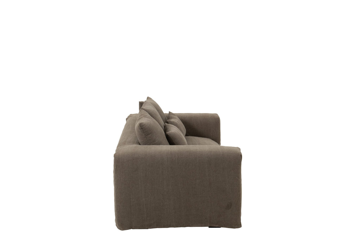 J-Line Hoes Voor Zetel+5 Kussens Monaco Sofa Linnen Desert Taupe