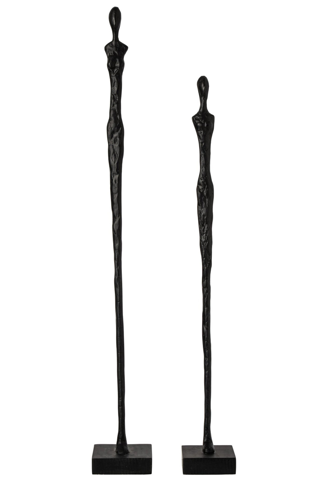 J-Line Abstracte personen op voet - polyresin - zwart - set van 2