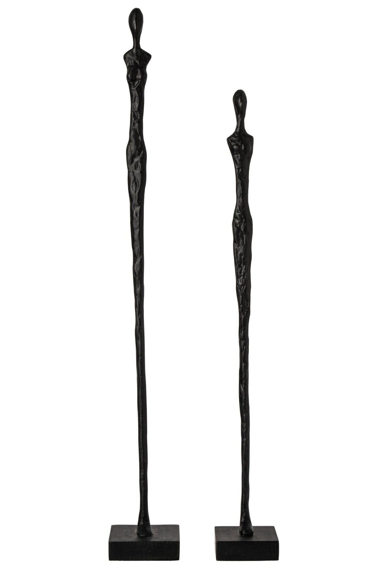 J-Line Abstracte personen op voet - polyresin - zwart - set van 2