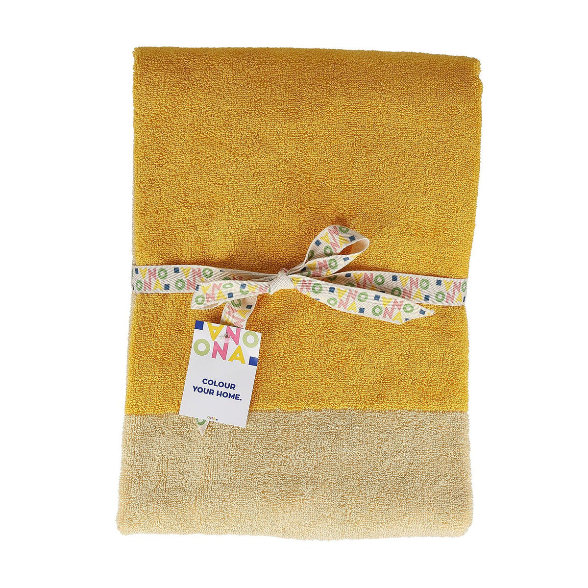 Badhanddoek 70x140cm zonnig geel Pixie - Set van 2