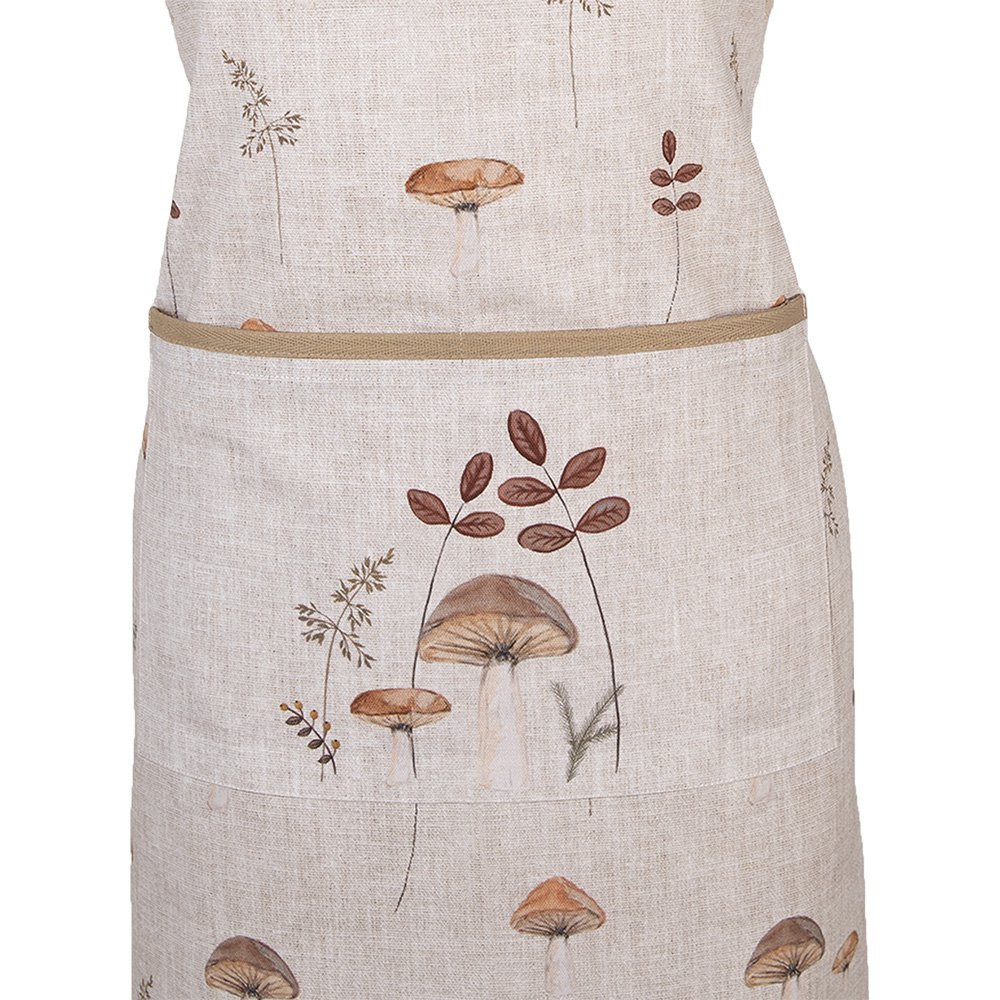 Keukenschort 70x85 cm Beige Katoen Paddenstoelen