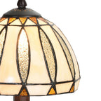 Tiffany Tafellamp Ø 19x40 cm Beige Glas Tiffany Bureaulamp