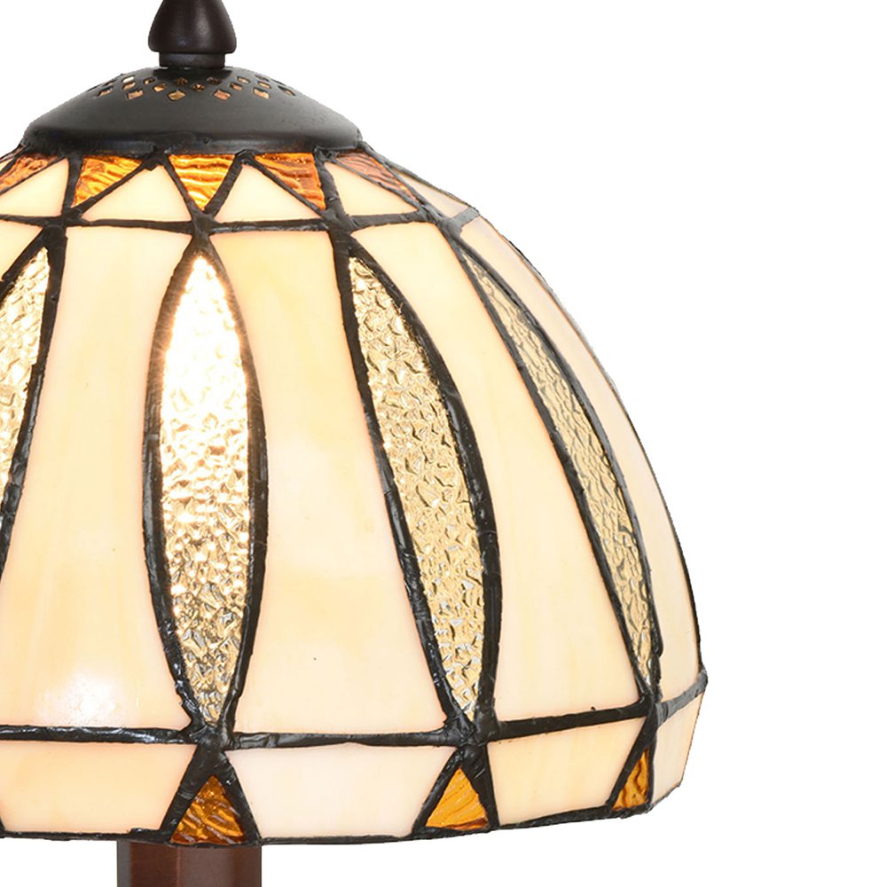 Tiffany Tafellamp Ø 19x40 cm Beige Glas Tiffany Bureaulamp