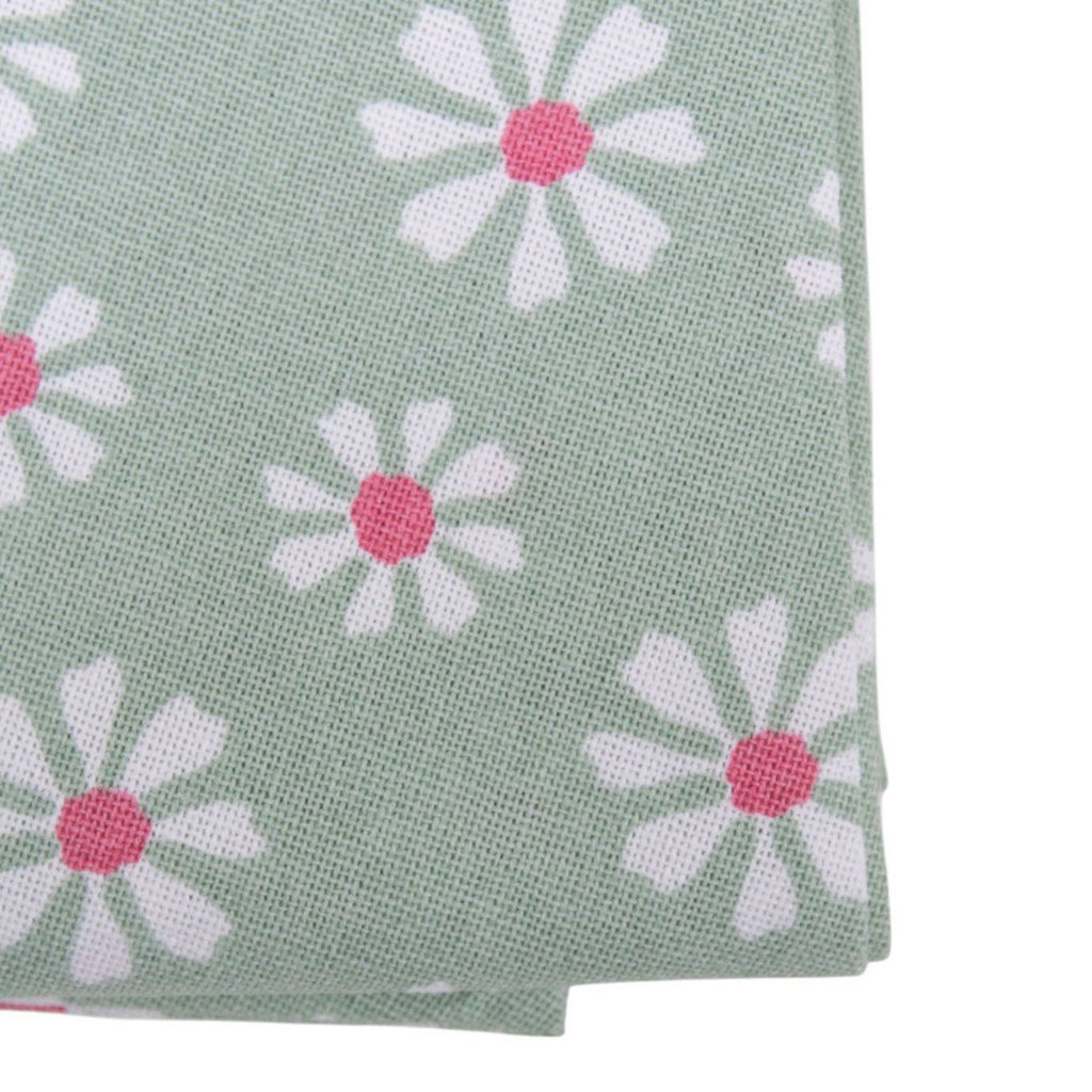 Daisy Flowers Tafelkleed Textiel groen rond 160cm