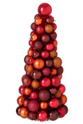 J-Line Kegel met kerstballen - PS - multikleur