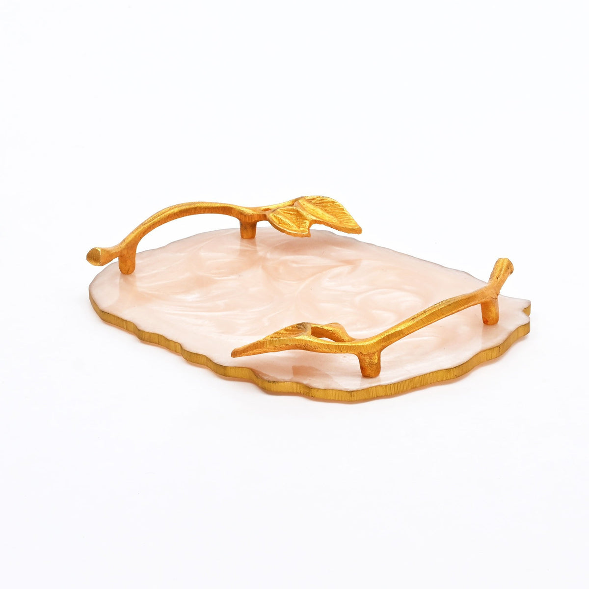 Luxe dienblad met marmeren afwerking - elegante gouden accenten