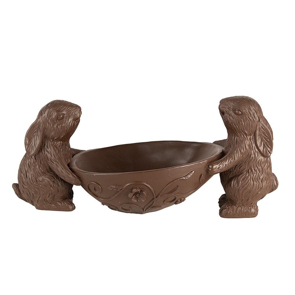 Decoratie Beeld Konijnen 34x15x15 cm Bruin Kunststof