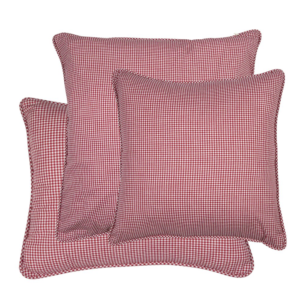 Kussen katoen donker rood ruit 55x55cm