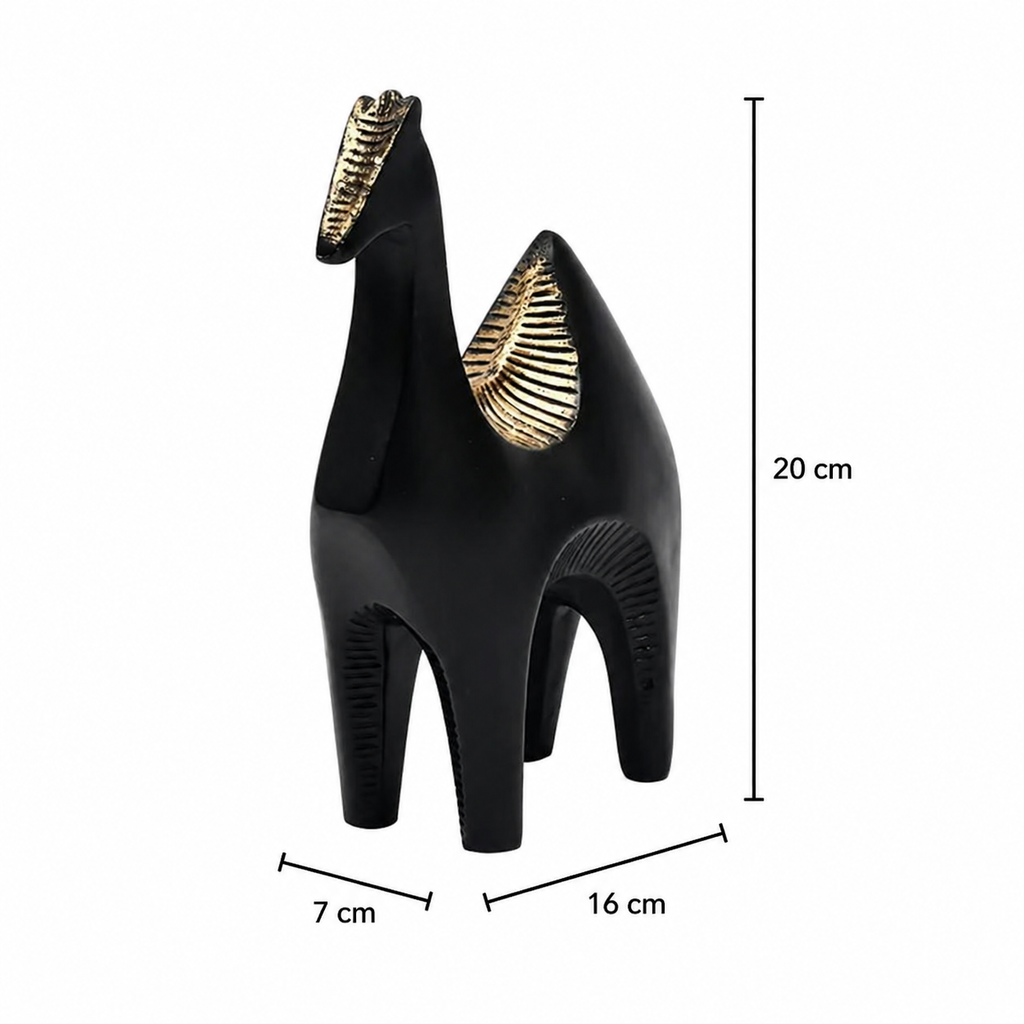 Modern zwart paardsculptuur – abstract decoratief beeldje voor
