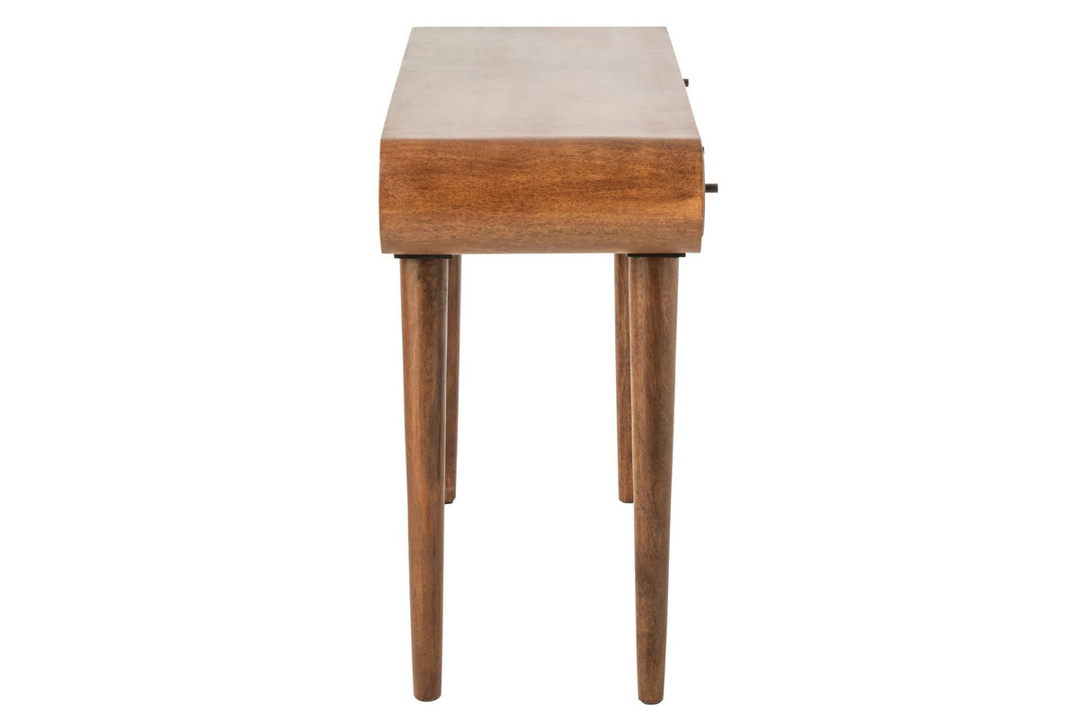 J-Line Consoletafel met meerdere laden - mangohout - naturel/zwart