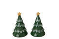J-Line Peper-en-zoutstel kerstboom - steengoed - donkergroen