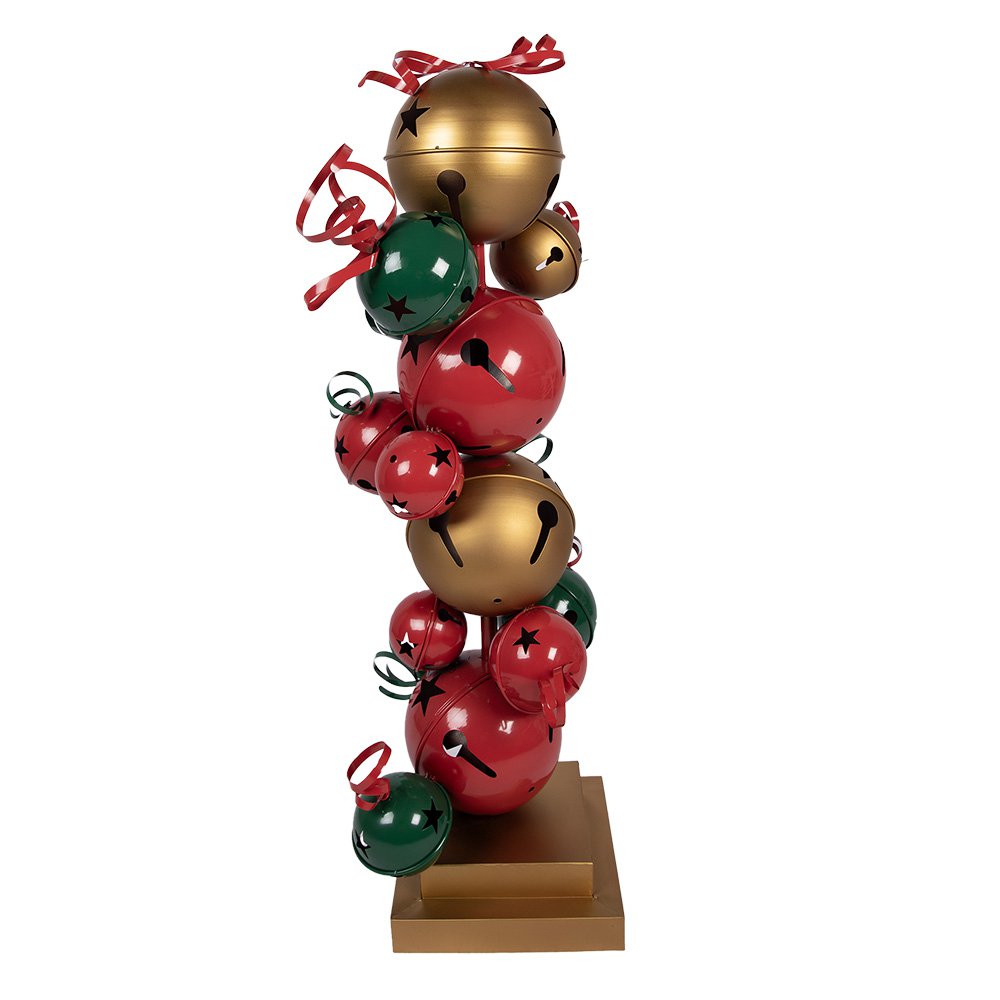 Kerstdecoratie Beeld 35x35x120 cm Rood Groen Metaal
