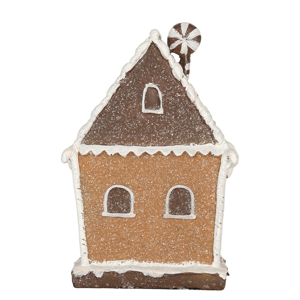 Gingerbread house met LED 14x9x21 cm Bruin Kunststof