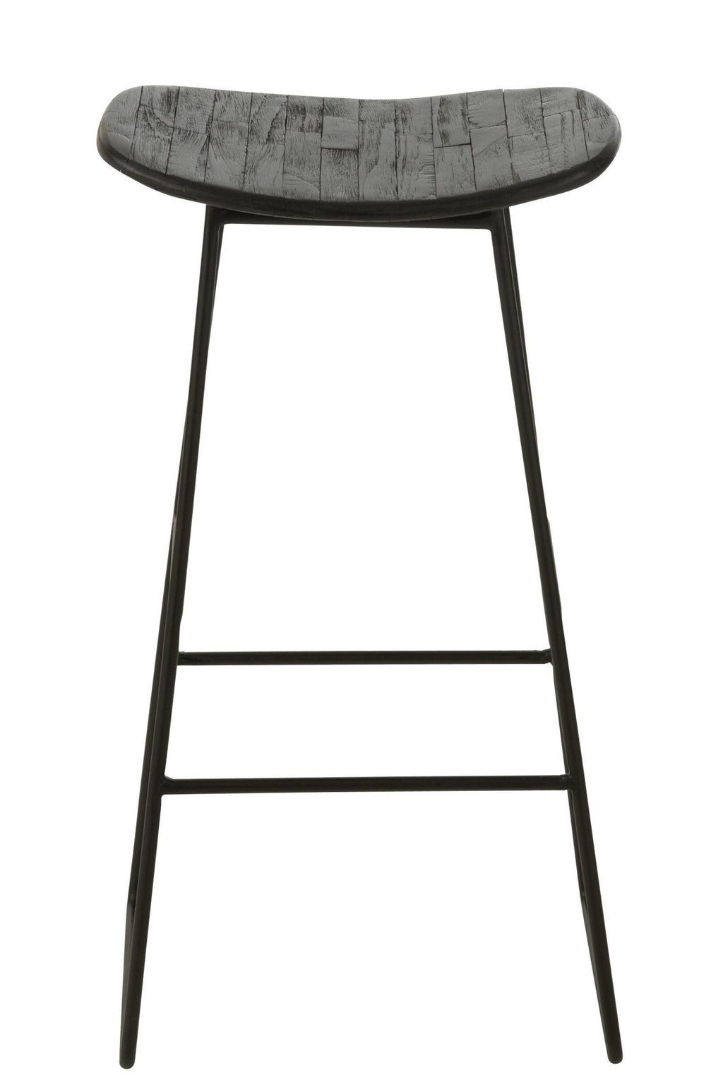 J-Line stoel Rechthoekig - gerecycleerd teak - zwart - large