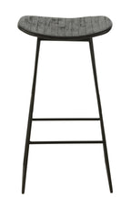 J-Line stoel Rechthoekig - gerecycleerd teak - zwart - large