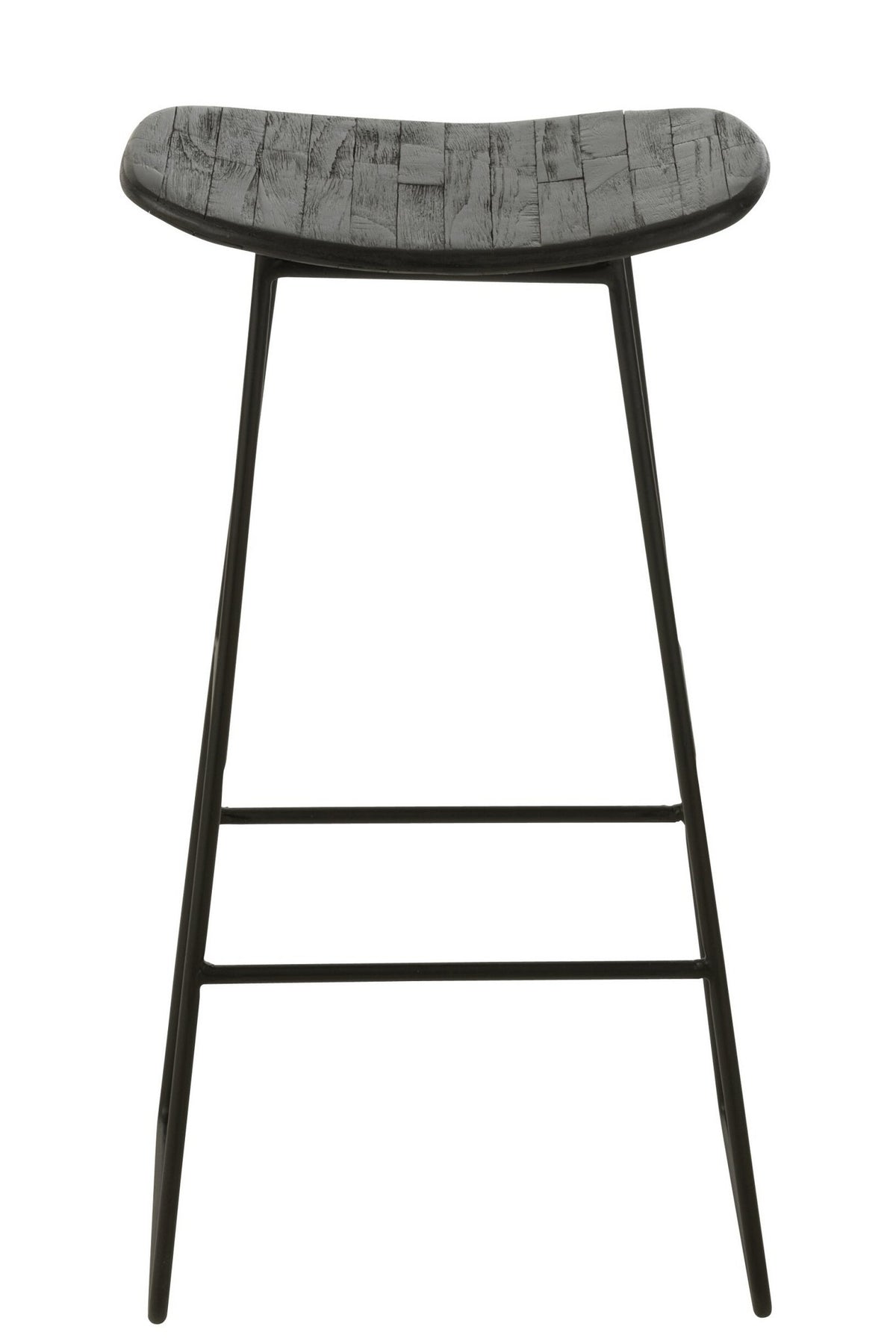 J-Line stoel Rechthoekig - gerecycleerd teak - zwart - large