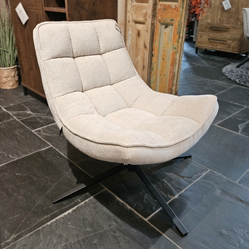 Draaifauteuil Sep in stof perfect harmony white**