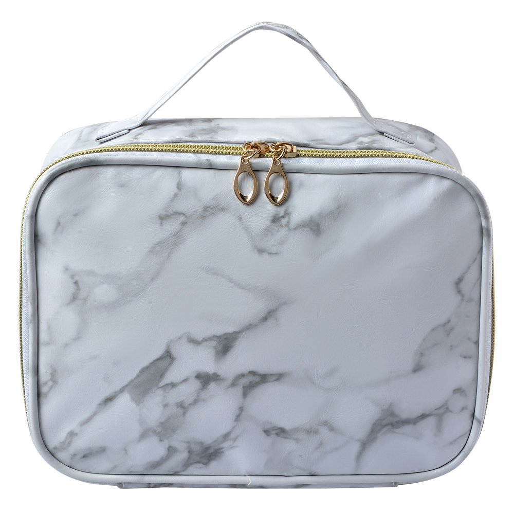 Toilettas Dames 21x8x13 cm Wit Grijs Polyester Make-Up Tasje