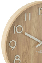 J-Line Wandklok Multiplex/Mdf Naturel Small