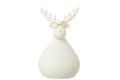 J-Line figuur Rendier - porselein - wit/goud - M
