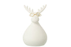 J-Line figuur Rendier - porselein - wit/goud - M