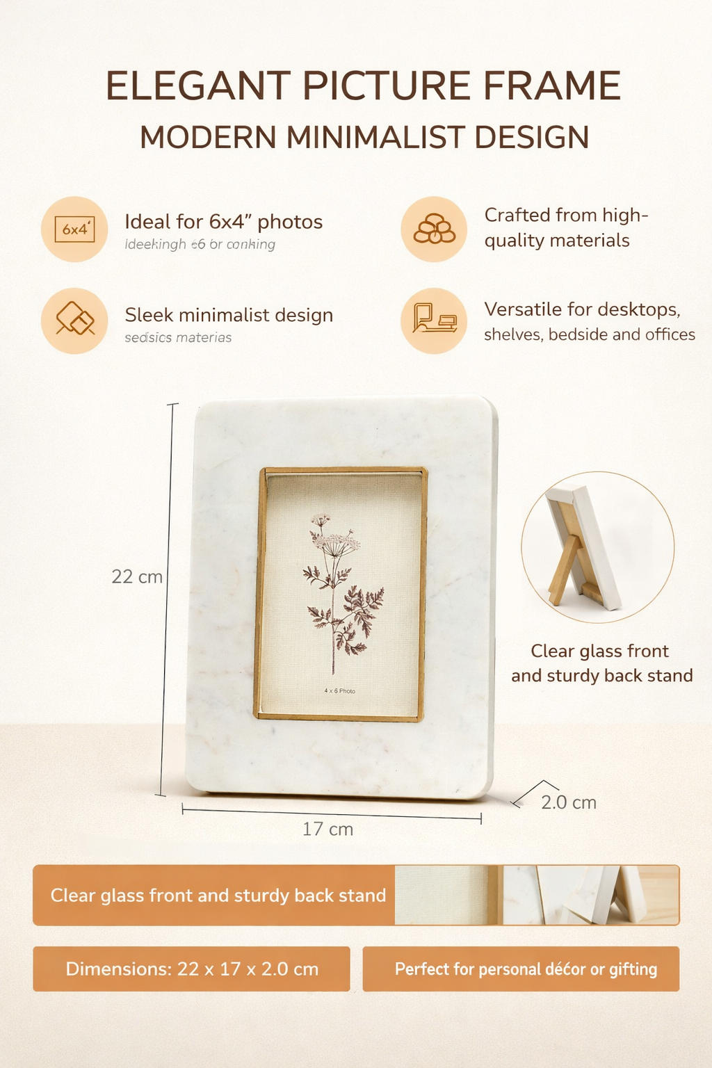 Moderne 6x4 fotolijst – strakke, minimalistische decoratieve fotolijst