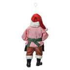 Kersthanger Kerstman 17 cm Rood Textiel