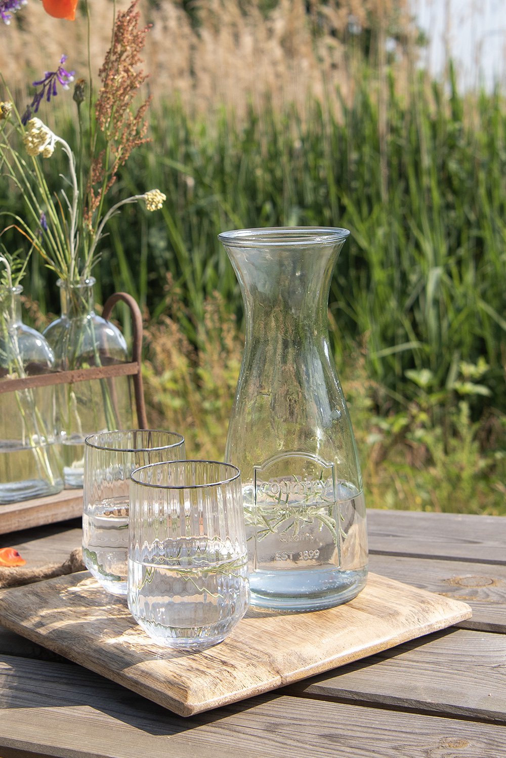 Karaf Ø 10x27 cm Glas Waterkan