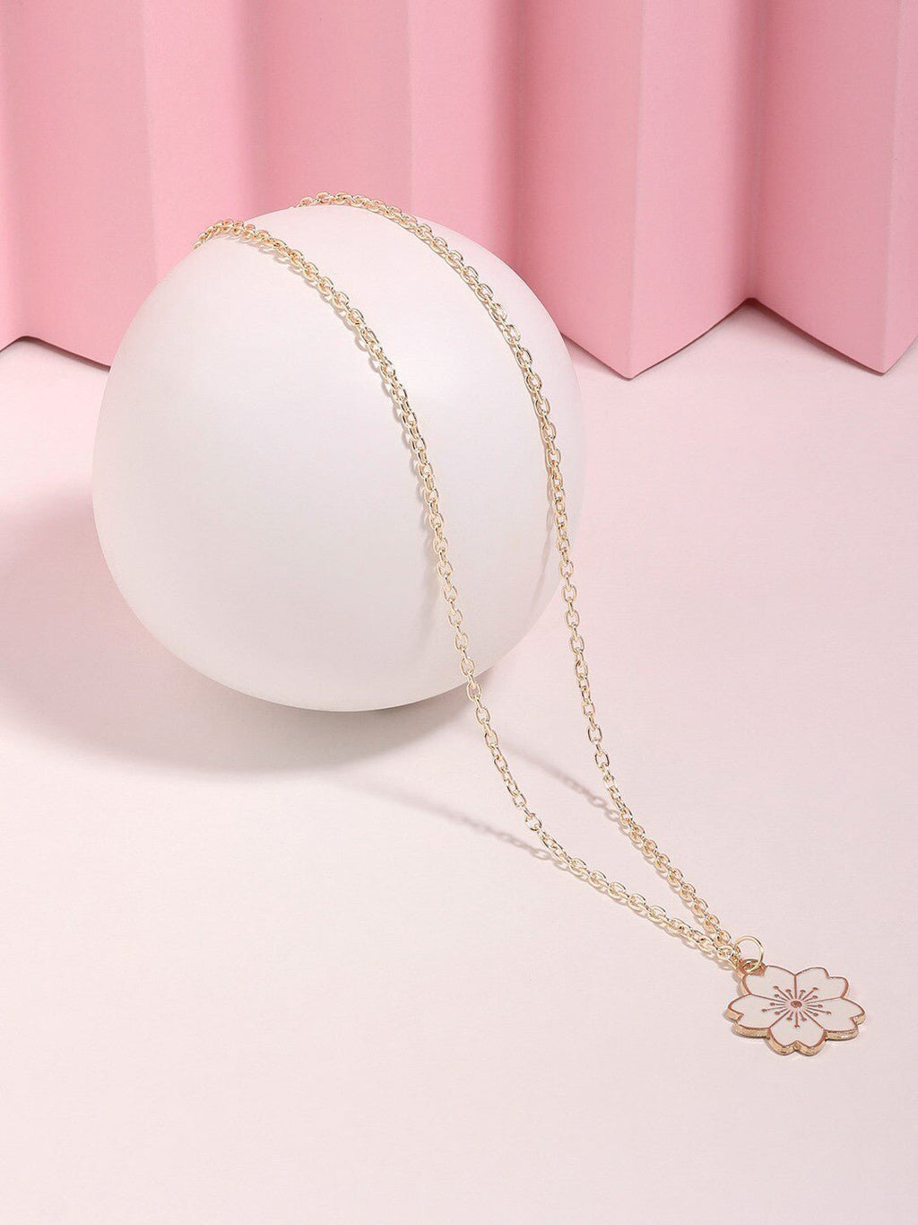 Vergulde geëmailleerde ketting – Modieuze ketting – Geëmailleerde legering – 23 cm lengte