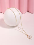 Vergulde geëmailleerde ketting – Modieuze ketting – Geëmailleerde legering – 23 cm lengte