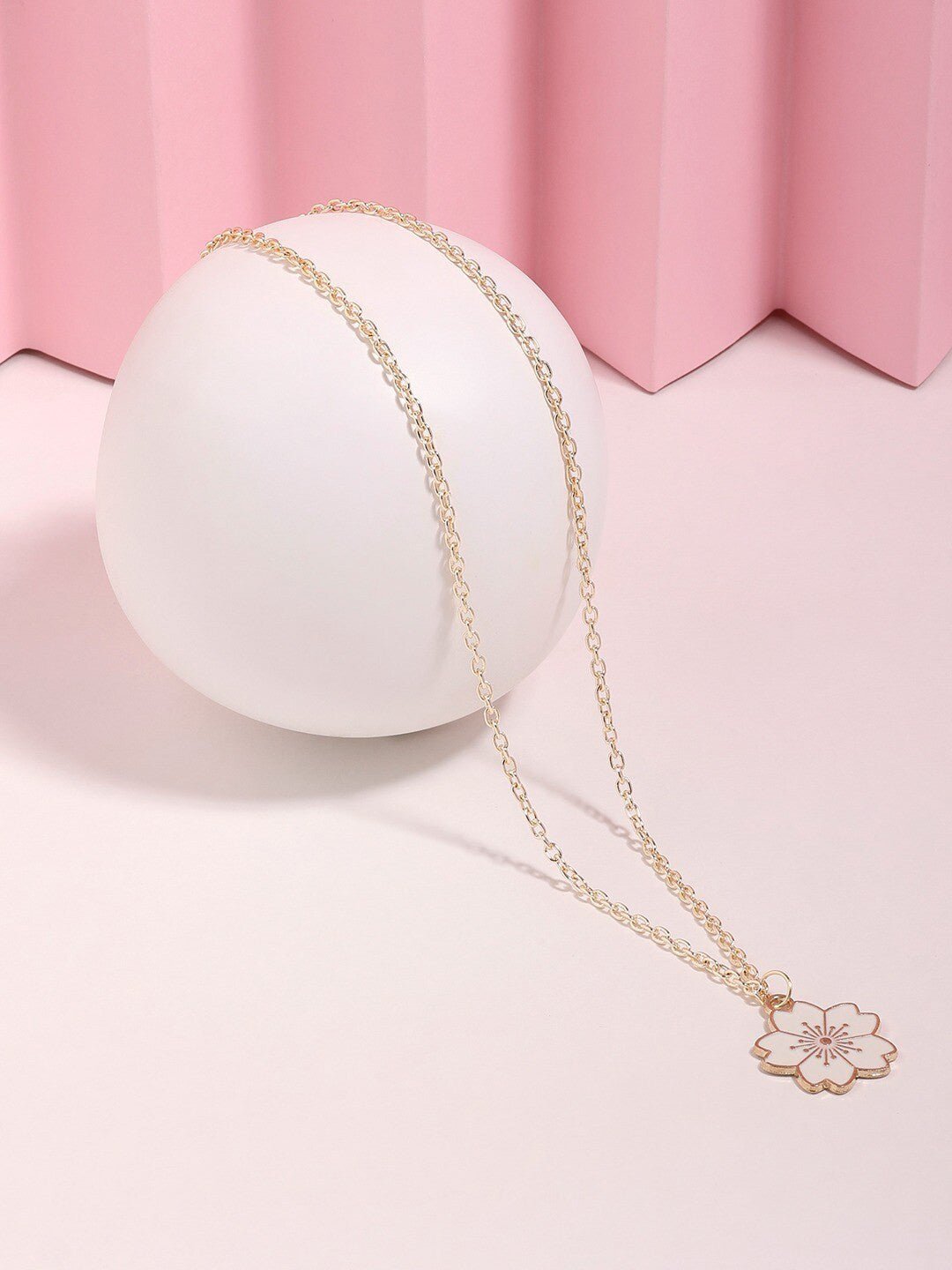 Vergulde geëmailleerde ketting – Modieuze ketting – Geëmailleerde legering – 23 cm lengte