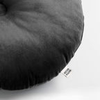 Dutch Decor Olly - Kussen Ø38 cm - Rond fluweel - Antraciet Grijs